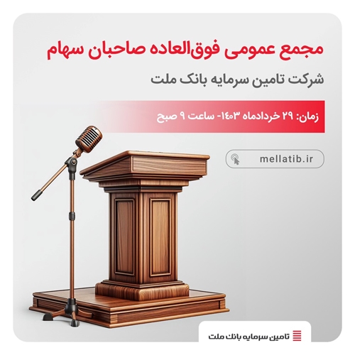 سهام-برگزاری مجمع عمومی فوق العاده صاحبان سهام شرکت تأمین سرمایه بانک ملت 